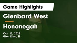 Glenbard West  vs Hononegah  Game Highlights - Oct. 13, 2023