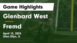 Glenbard West  vs Fremd  Game Highlights - April 13, 2024