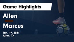 Allen  vs Marcus  Game Highlights - Jan. 19, 2021