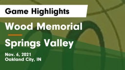 Wood Memorial  vs Springs Valley  Game Highlights - Nov. 6, 2021