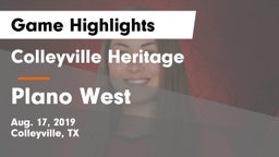 Colleyville Heritage  vs Plano West  Game Highlights - Aug. 17, 2019