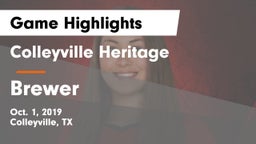 Colleyville Heritage  vs Brewer  Game Highlights - Oct. 1, 2019