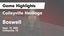 Colleyville Heritage  vs Boswell Game Highlights - Sept. 19, 2020
