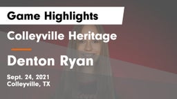 Colleyville Heritage  vs Denton Ryan Game Highlights - Sept. 24, 2021