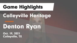 Colleyville Heritage  vs Denton Ryan Game Highlights - Oct. 19, 2021