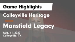 Colleyville Heritage  vs Mansfield Legacy Game Highlights - Aug. 11, 2022