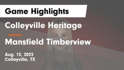 Colleyville Heritage  vs Mansfield Timberview  Game Highlights - Aug. 12, 2022