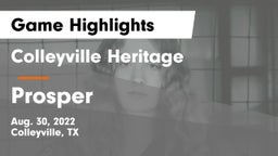 Colleyville Heritage  vs Prosper Game Highlights - Aug. 30, 2022