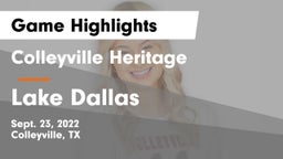 Colleyville Heritage  vs Lake Dallas  Game Highlights - Sept. 23, 2022