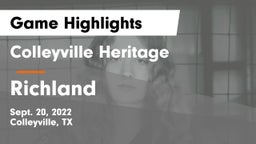 Colleyville Heritage  vs Richland  Game Highlights - Sept. 20, 2022