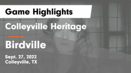 Colleyville Heritage  vs Birdville  Game Highlights - Sept. 27, 2022