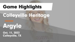 Colleyville Heritage  vs Argyle Game Highlights - Oct. 11, 2022