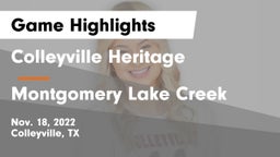 Colleyville Heritage  vs Montgomery Lake Creek Game Highlights - Nov. 18, 2022