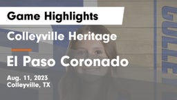 Colleyville Heritage  vs El Paso Coronado Game Highlights - Aug. 11, 2023