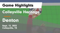 Colleyville Heritage  vs Denton  Game Highlights - Sept. 12, 2023