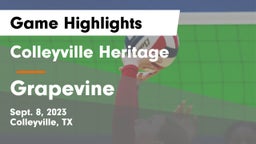 Colleyville Heritage  vs Grapevine Game Highlights - Sept. 8, 2023