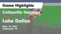 Colleyville Heritage  vs Lake Dallas Game Highlights - Sept. 22, 2023