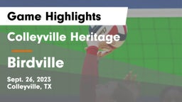 Colleyville Heritage  vs Birdville  Game Highlights - Sept. 26, 2023