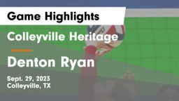 Colleyville Heritage  vs Denton Ryan  Game Highlights - Sept. 29, 2023