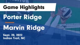 Porter Ridge  vs Marvin Ridge  Game Highlights - Sept. 20, 2022
