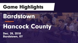 Bardstown  vs Hancock County  Game Highlights - Dec. 28, 2018