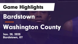 Bardstown  vs Washington County Game Highlights - Jan. 28, 2020