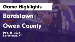 Bardstown  vs Owen County  Game Highlights - Dec. 28, 2023