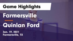 Farmersville  vs Quinlan Ford  Game Highlights - Jan. 19, 2021