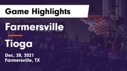 Farmersville  vs Tioga  Game Highlights - Dec. 28, 2021