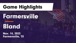 Farmersville  vs Bland  Game Highlights - Nov. 14, 2023