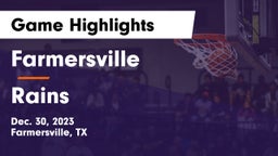 Farmersville  vs Rains  Game Highlights - Dec. 30, 2023