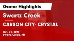 Swartz Creek  vs CARSON CITY- CRYSTAL  Game Highlights - Oct. 21, 2023