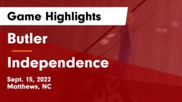 Butler  vs Independence  Game Highlights - Sept. 15, 2022