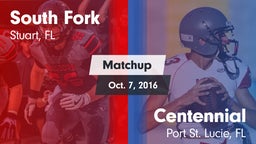 Matchup: South Fork High vs. Centennial  2016