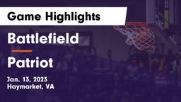 Battlefield  vs Patriot   Game Highlights - Jan. 13, 2023