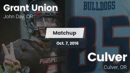 Matchup: Grant Union High vs. Culver  2016