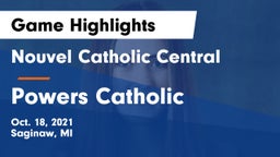 Nouvel Catholic Central  vs Powers Catholic  Game Highlights - Oct. 18, 2021