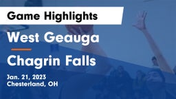 West Geauga  vs Chagrin Falls  Game Highlights - Jan. 21, 2023