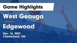 West Geauga  vs Edgewood  Game Highlights - Dec. 16, 2022