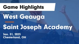 West Geauga  vs Saint Joseph Academy Game Highlights - Jan. 31, 2023