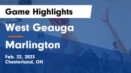 West Geauga  vs Marlington  Game Highlights - Feb. 22, 2023