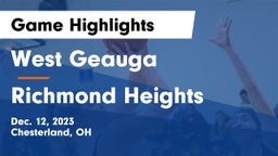 West Geauga  vs Richmond Heights  Game Highlights - Dec. 12, 2023