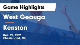 West Geauga  vs Kenston  Game Highlights - Dec. 27, 2023