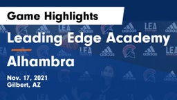 Leading Edge Academy vs Alhambra  Game Highlights - Nov. 17, 2021