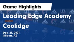 Leading Edge Academy vs Coolidge  Game Highlights - Dec. 29, 2021