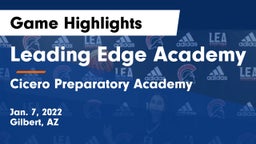 Leading Edge Academy vs Cicero Preparatory Academy Game Highlights - Jan. 7, 2022