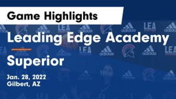 Leading Edge Academy vs Superior Game Highlights - Jan. 28, 2022