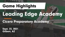 Leading Edge Academy vs Cicero Preparatory Academy Game Highlights - Sept. 23, 2021