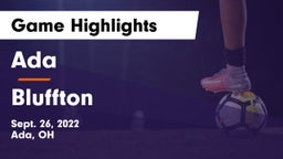 Ada  vs Bluffton  Game Highlights - Sept. 26, 2022