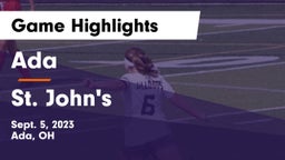 Ada  vs St. John's  Game Highlights - Sept. 5, 2023